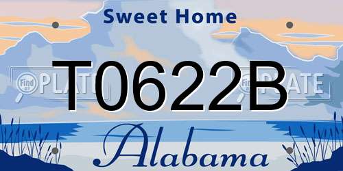 T0622B Alabama License Plate