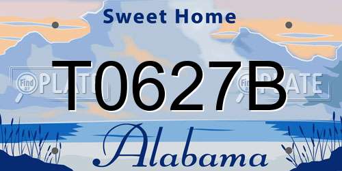 T0627B Alabama License Plate