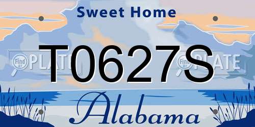 T0627S Alabama License Plate