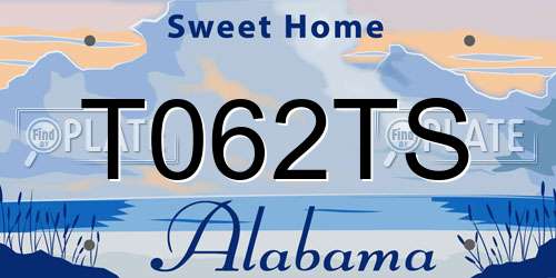 T062TS Alabama License Plate