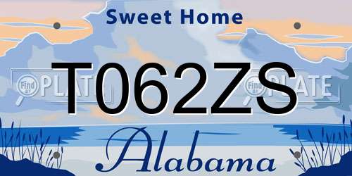 T062ZS Alabama License Plate