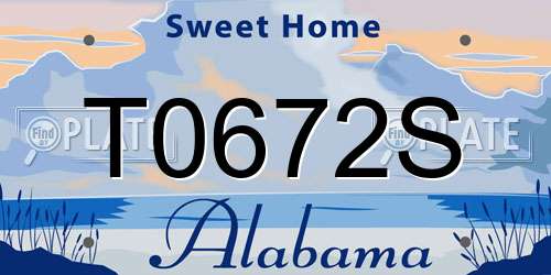 T0672S Alabama License Plate