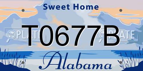 T0677B Alabama License Plate
