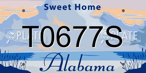 T0677S Alabama License Plate