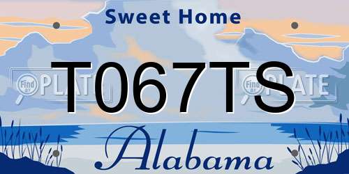 T067TS Alabama License Plate