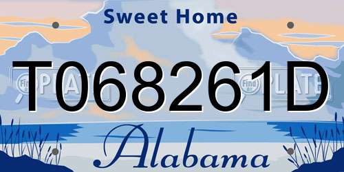 T068261D Alabama License Plate
