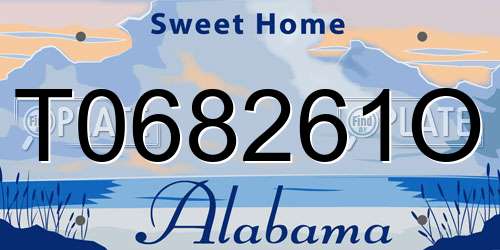 T068261O Alabama License Plate