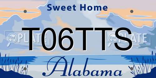 T06TTS Alabama License Plate