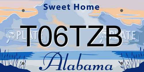 T06TZB Alabama License Plate