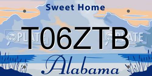 T06ZTB Alabama License Plate