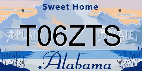 T06ZTS Alabama License Plate