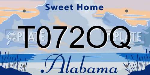T072OQ Alabama License Plate