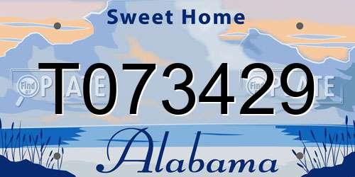 T073429 Alabama License Plate