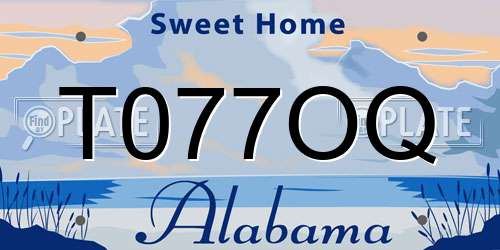 T077OQ Alabama License Plate