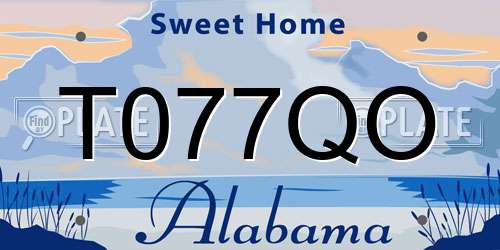 T077QO Alabama License Plate