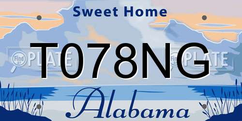 T078NG Alabama License Plate
