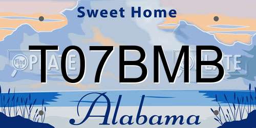 T07BMB Alabama License Plate