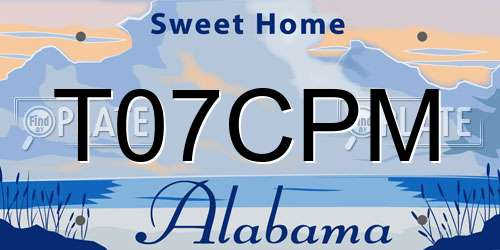 T07CPM Alabama License Plate