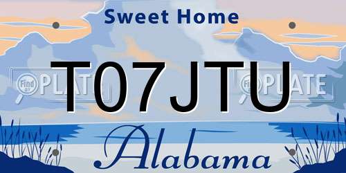 T07JTU Alabama License Plate