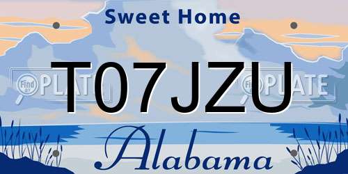 T07JZU Alabama License Plate