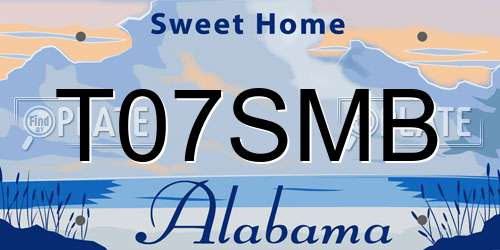 T07SMB Alabama License Plate