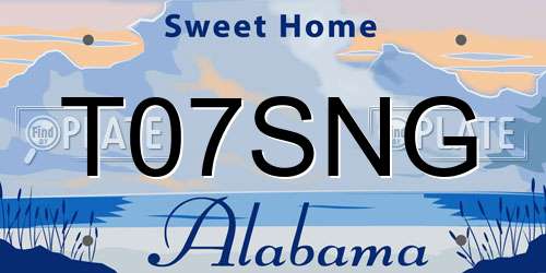 T07SNG Alabama License Plate