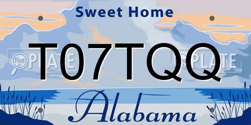 T07TQQ Alabama License Plate