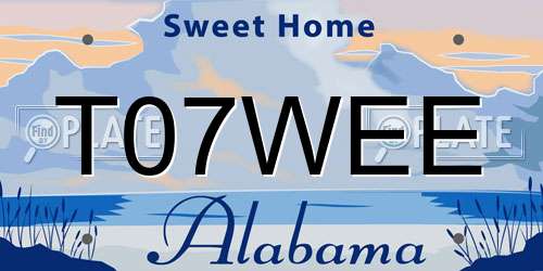T07WEE Alabama License Plate
