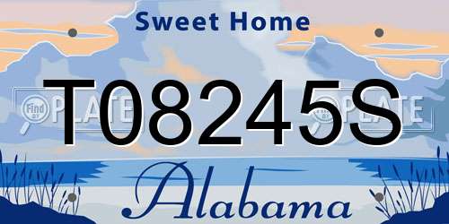 T08245S Alabama License Plate