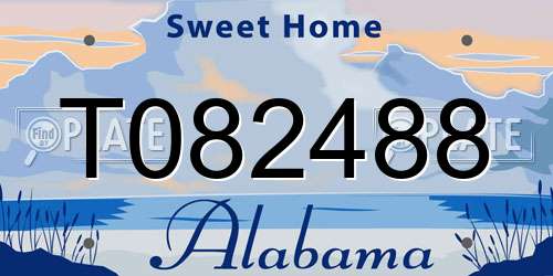 T082488 Alabama License Plate