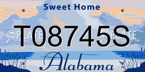 T08745S Alabama License Plate