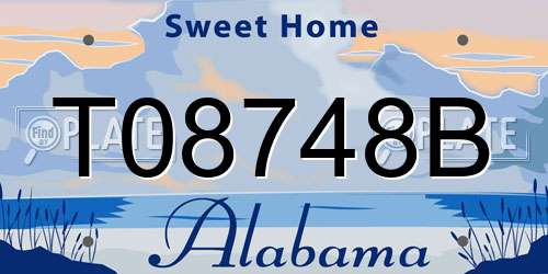 T08748B Alabama License Plate