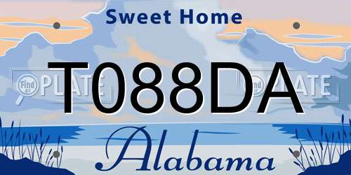 T088DA Alabama License Plate