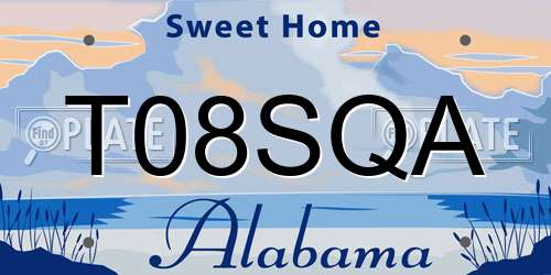 T08SQA Alabama License Plate