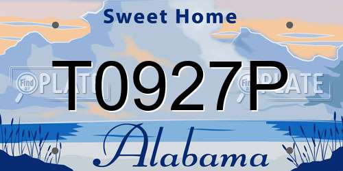 T0927P Alabama License Plate