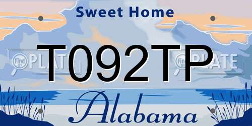 T092TP Alabama License Plate