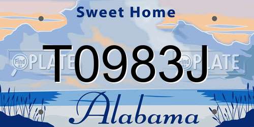 T0983J Alabama License Plate