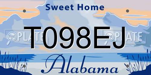 T098EJ Alabama License Plate