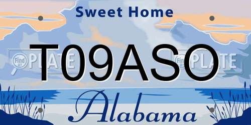 T09ASO Alabama License Plate