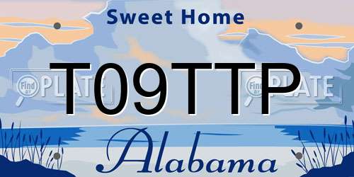 T09TTP Alabama License Plate