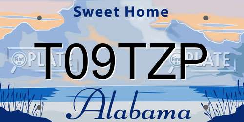 T09TZP Alabama License Plate