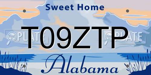 T09ZTP Alabama License Plate