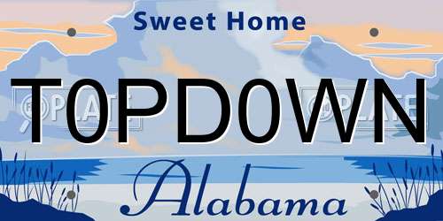 T0PD0WN Alabama License Plate