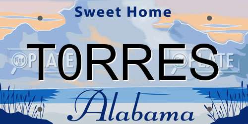 T0RRES Alabama License Plate