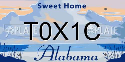 T0X1C Alabama License Plate