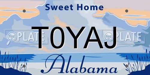 T0YAJ Alabama License Plate