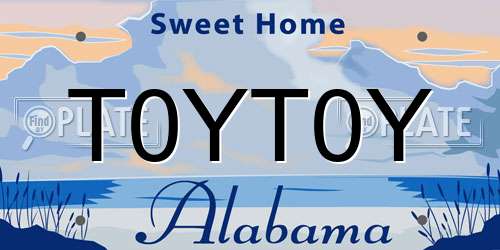 T0YT0Y Alabama License Plate
