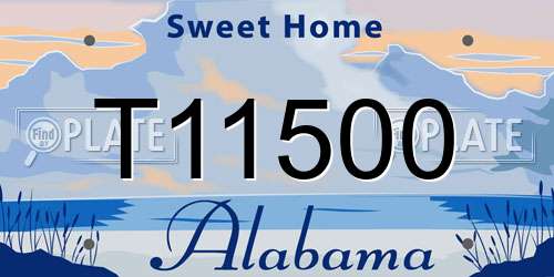 T11500 Alabama License Plate