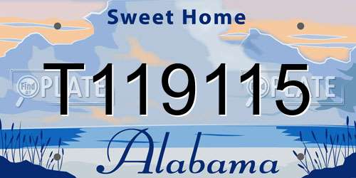 T119115 Alabama License Plate