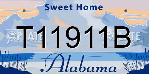 T11911B Alabama License Plate